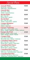 Napoletano menu